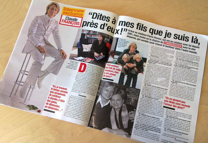 Insolite : Claude Francois interviewé par France Dimanche via … un médium. Indignation de son fils [Photos|Audio]