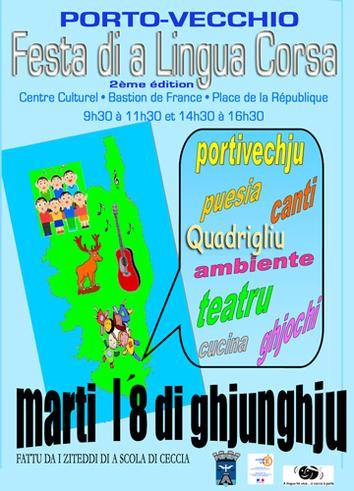 Fête de langue Corse mardi prochain à Porto-Vecchio