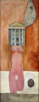 Louise Bourgeois – Sculpteur, peintre, graveur et plasticienne Franco-américaine – Eléments de biographie. L’œuvre dessinée ou peinte femme_maison-1946-1947-huile.1275670524.jpg