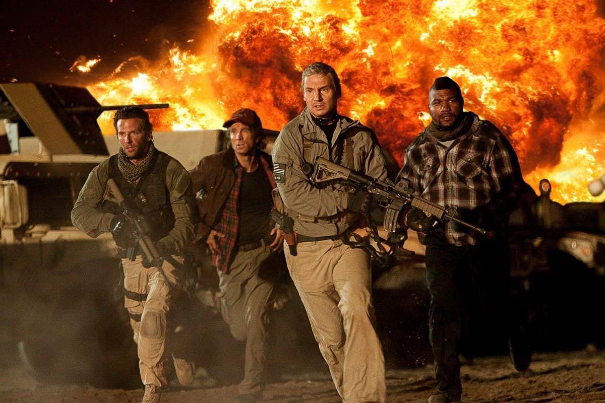 Bradley Cooper, Quinton 'Rampage' Jackson, Sharlto Copley et Liam Neeson. Twentieth Century Fox France