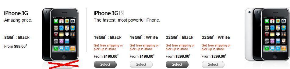 Apple Store | L’iPhone 3G n’est plus en vente sur les Apple Store
