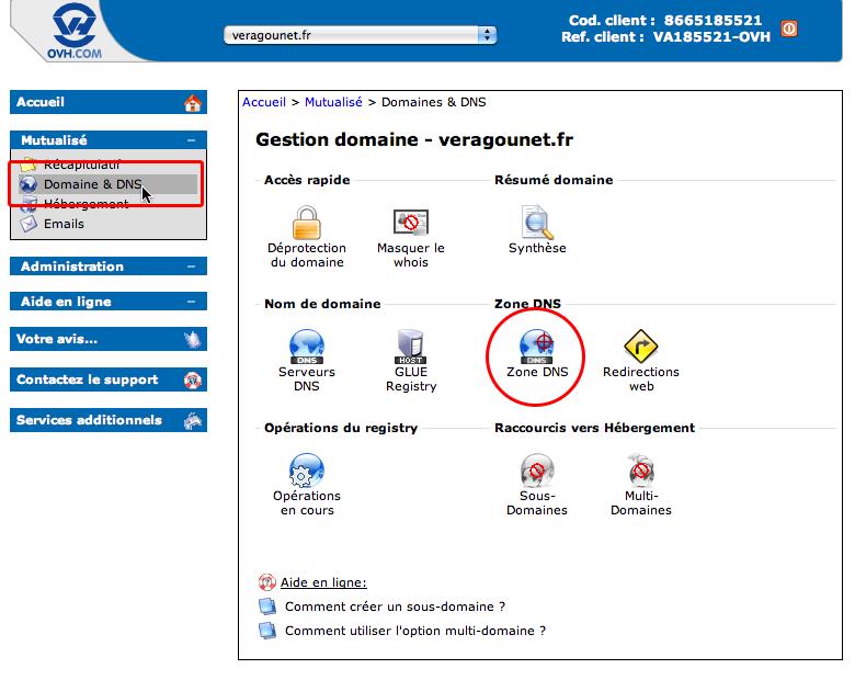 5eme étape Comment faire pointer un Tumblr sur un nom de domaine OVH ?