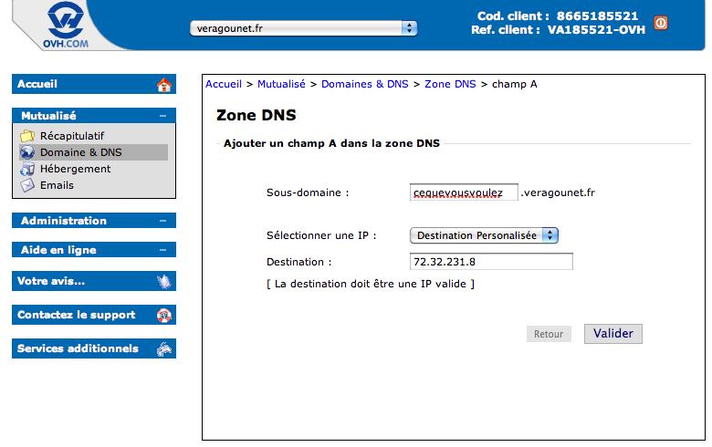 Etape 6 Comment faire pointer un Tumblr sur un nom de domaine OVH ?