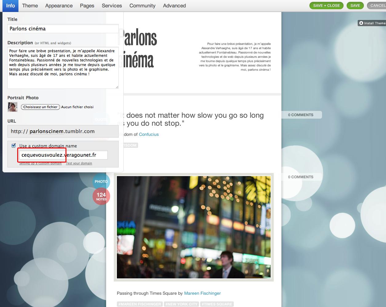Etape finale Comment faire pointer un Tumblr sur un nom de domaine OVH ?