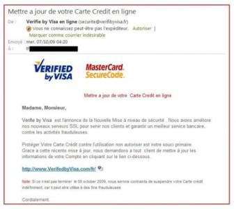 Ecommerce: Mettre à jour sa carte bancaire Verified By Visa = fraude!