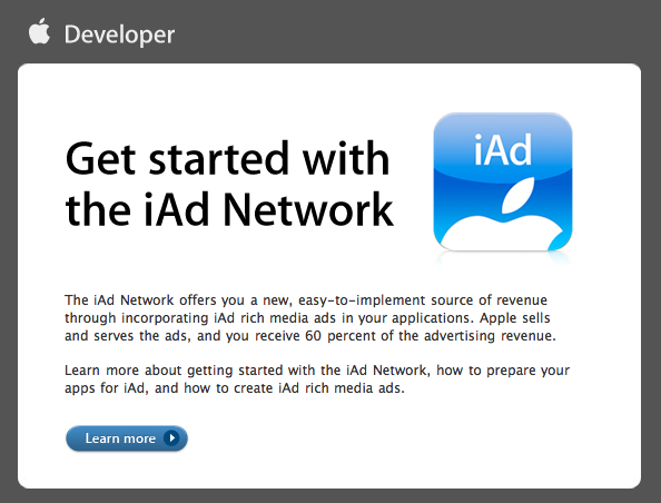 iAd Kit iAd : kit de développement disponible pour les développeurs