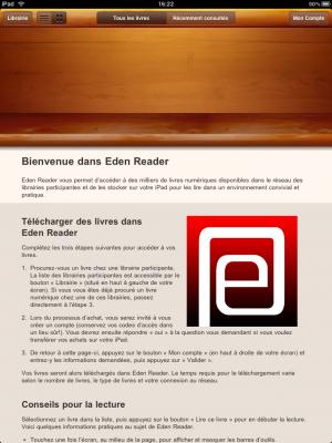 Eden Reader arrive enfin sur l’iPad