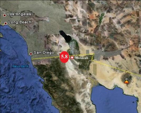 Le 15 Juin 2010, un séisme de magnitude 5.8, épicentre sur la faille de San Andréas, frappe la Baja California, au Mexique.