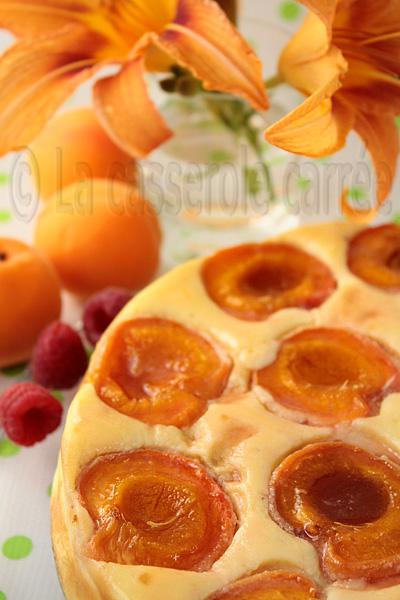 Tarte au mascarpone et abricots caramélisés, sur croûte de Ginger Snaps et pacanes grillées