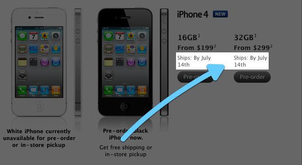 Livraisons iPhone 4 retardées au 14 juillet...