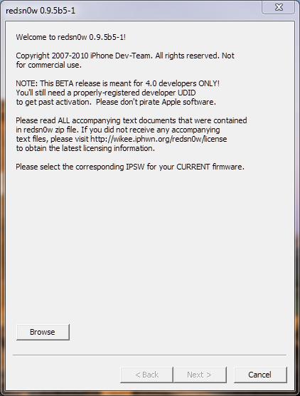 TUTO: Jailbreaker iOS 4 GM avec Redsn0w sur Windows