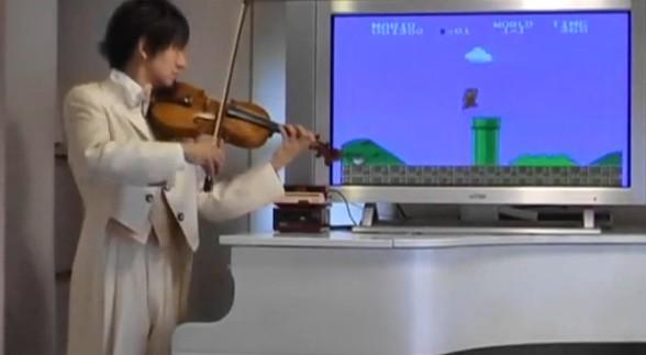 mario violon Un violoniste joue la bande son de Super Mario en direct