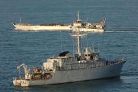 Escale du navire chasseur de mines ORION  dans le Port de commerce d'Ajaccio aujourd'hui