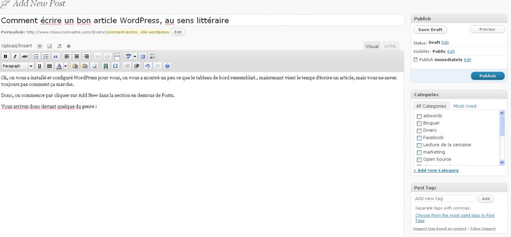 ecrire un article sur WordPress 1024x475 Comment écrire un bon article WordPress. Lisez ceci au premier degré : Écrire un article WordPress 101