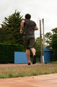 Running from camera - Five Fingers Running from camera