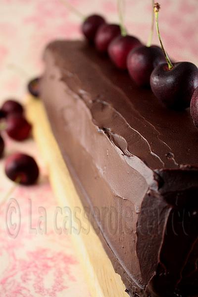 Cent-neuvième participation aux TWD - Cake double chocolat et cerises