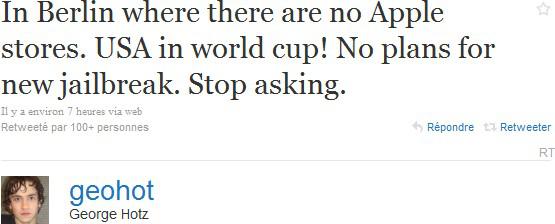 Pas de Jailbreak Geohot Geohot : «Aucun projet pour un nouveau jailbreak iOS 4»