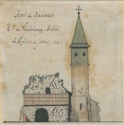 ..VAUDELNAY-RILLÉl'Eglise en 1826. .LIRE : *.