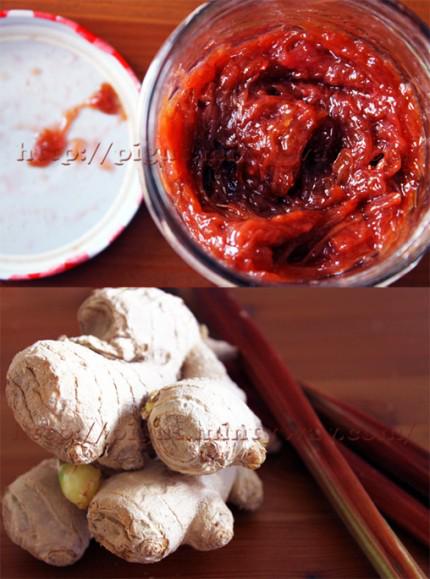 PreparationConfitureRhubarbeGingembreAgavePIGUT Confiture de Rhubarbe & Gingembre au Sirop d'Agave