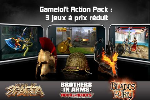Gameloft Action Pack, 3 jeux pour 3.99 €... Gameloft Action Pack, 3 jeux pour 3.99 €...