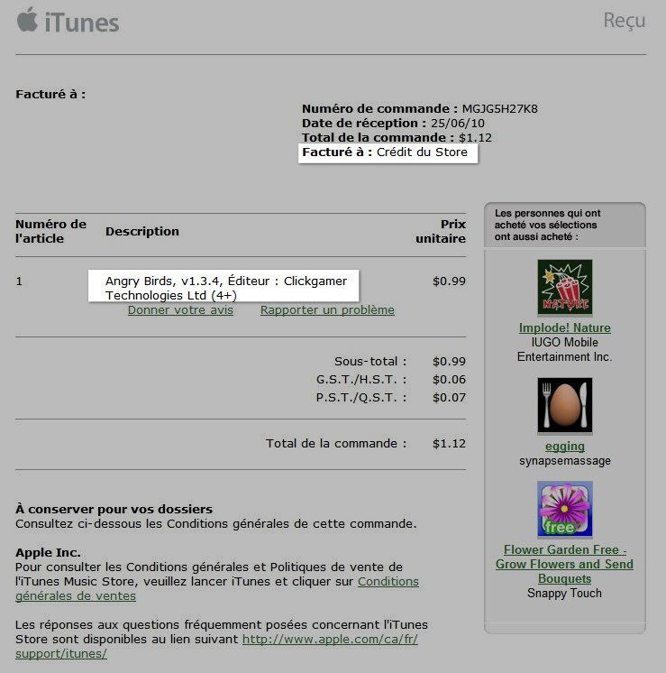 Cliquez sur l’image pour l’agrandir Droit de passage pour la carte iTunes sur l'App Store