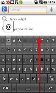 clavier Android 2.2: faites glisser votre doigt pour accéder au clavier numérique [Astuce]