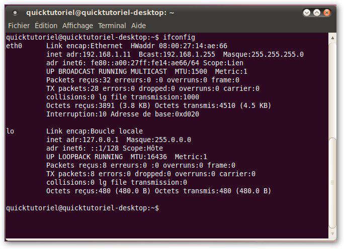 [Astuce] #208 Récupérer l’adresse IP de votre carte réseau sous Ubuntu.