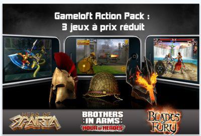 gameloft-action-pack Trois jeux pour 3,99 euros chez Gameloft