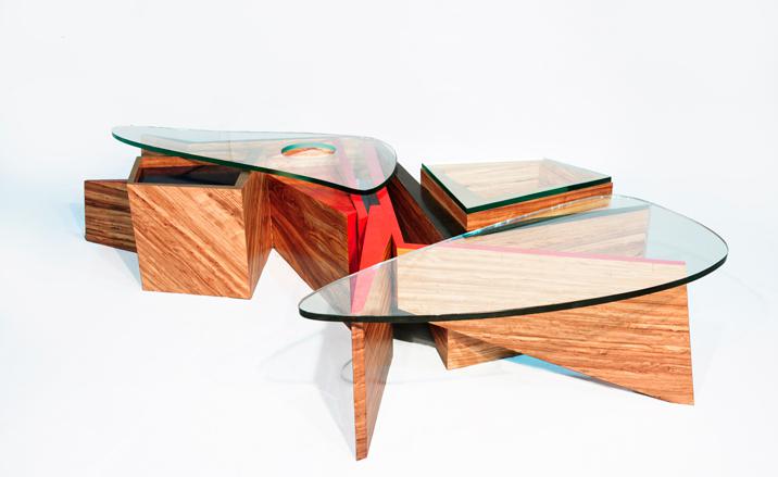 Painting on the Floor coffee table, by Philip Michael Wolfson, 2010. This work is inspired by a reverence for the training required for a scholar to achieve mastery of Music, Board Game, Calligraphy and Painting. Image courtesy of Contrasts Gallery, Shanghai Design Miami, Design’art trop rare