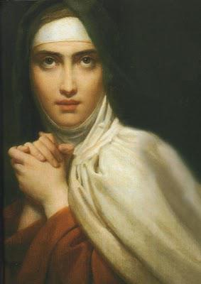 Huile sur toile de Sainte Thérèse d'Avila. Elle est d'une...