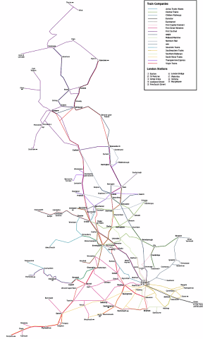 UK - carte du réseau ferroviaire privé