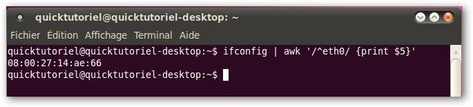 [Astuce] #210 Récupérer votre adresse MAC avec la commande AWK sous Ubuntu.
