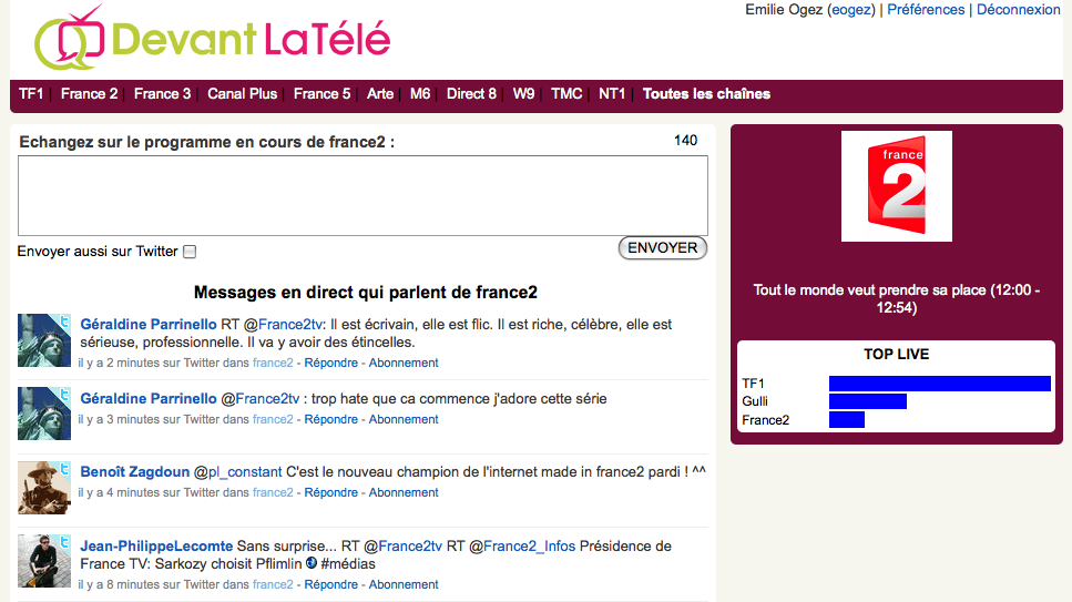 devantTele Devant la télé : chaînes de la TNT et live-tweeting