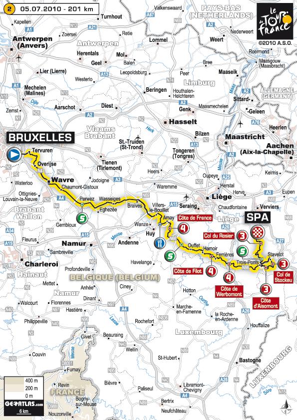 Tour de France 2010 - 2ème étape : Bruxelles - Spa (201 km)