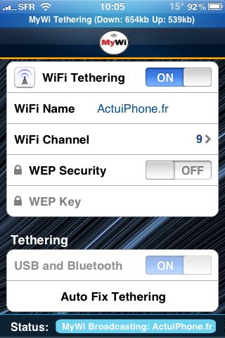 Tuto: Partagez votre connexion 3G sur iPhone avec Mywi Tuto: Partagez votre connexion 3G sur iPhone avec Mywi