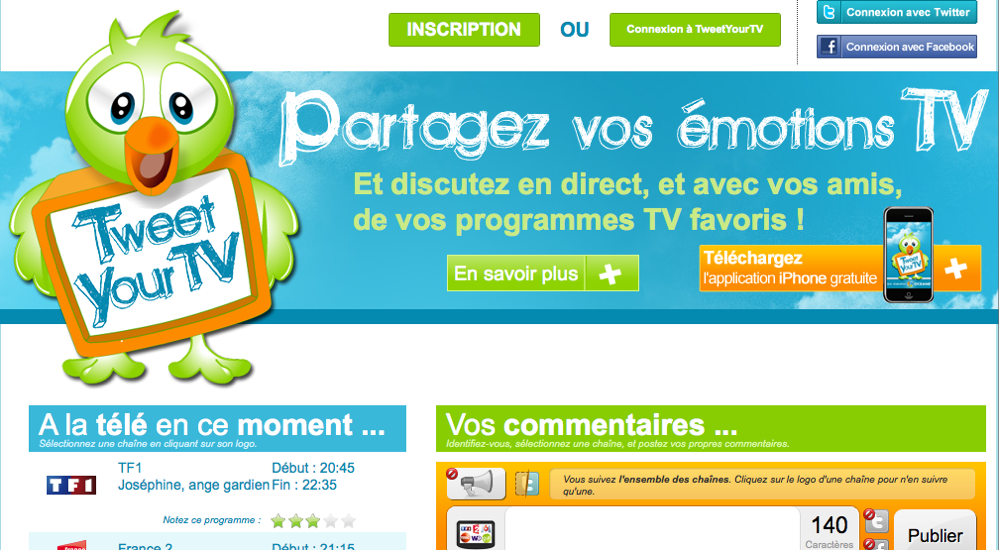 TweetYourTV TweetYourTV : discutez de vos programmes TV en temps réel