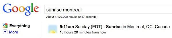 google sunrise Google vous offre les heures de lever et coucher du soleil [Astuce]