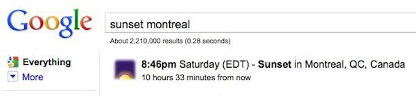 google sunset Google vous offre les heures de lever et coucher du soleil [Astuce]
