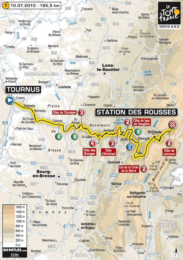 Tour de France 2010 - 7ème étape : Tournus - Station des Rousses (165.5 km)