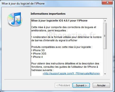 iOS 4.0.1 iTunes iOS 4.0.1 et 3.2.1 disponible sur iTunes !