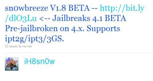 Jailbreak iOS 4.1 bêta 1 Sn0wbreeze 1.8 bêta Windows