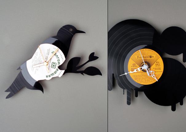Disque Vinyl converti en montres.