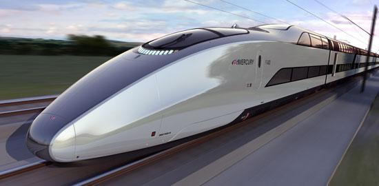 Mercure, concept de train à grande vitesse.