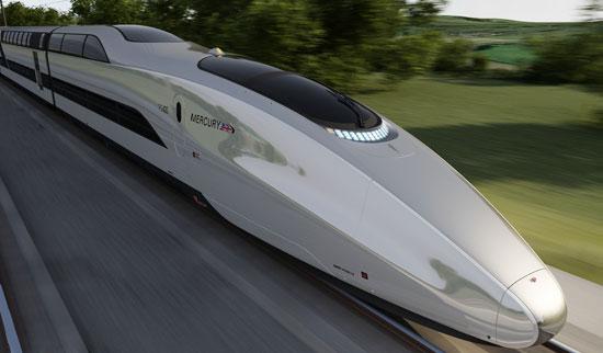 Mercure, concept de train à grande vitesse.