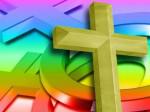 Europride 2010 Croix et symbole gay.jpg