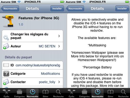 Features 1.0 pour iPhone 3G apporte le multitâche