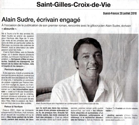 À l’occasion de la publication de son premier roman, rencontre avec Alain Sudre, écrivain « absurde »