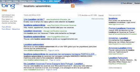 Bing search, liens sponsorisés, adwords Liens sponsorisés : Yahoo-Microsoft vs Google Adwords