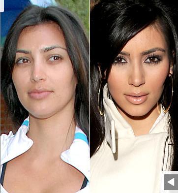 Hollywood Stars Kim Kardashian sans maquillage