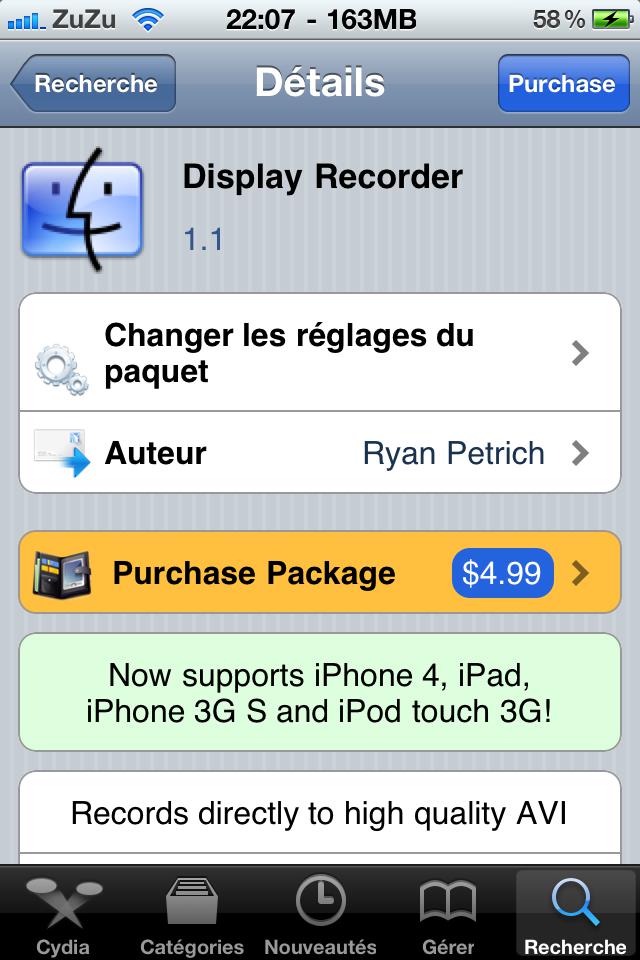 IMG_0084 Tweak Cydia – Display Recorder devient compatible iOS 4 et tous iDevice